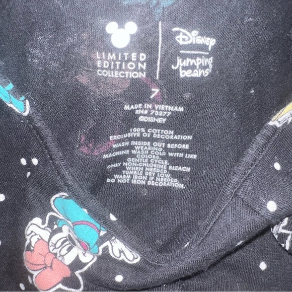 Jumping Beans Disney Minnie Mouse polka dot Black skater Dress Sz 7 - Picture 2 of 2